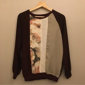 Burgundy long sleeves T-shirt